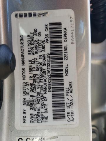 1NXBR32E38Z022129 - 2008 TOYOTA COROLLA CE SILVER photo 12