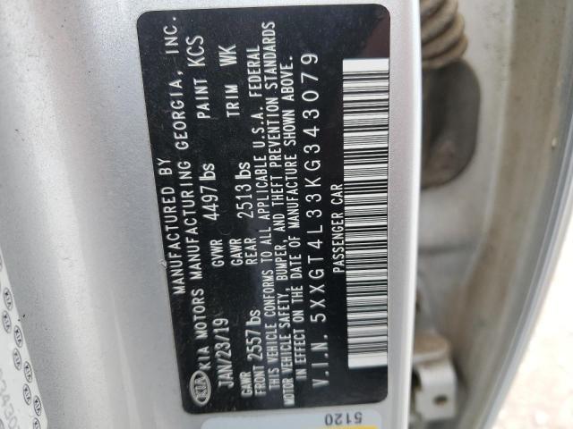 5XXGT4L33KG343079 - 2019 KIA OPTIMA LX SILVER photo 12