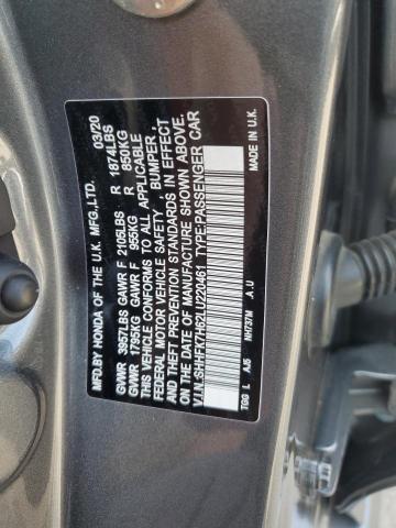 SHHFK7H62LU220461 - 2020 HONDA CIVIC EX GRAY photo 13