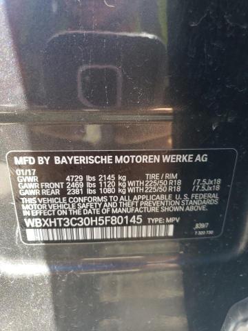 WBXHT3C30H5F80145 - 2017 BMW X1 XDRIVE28I GRAY photo 13