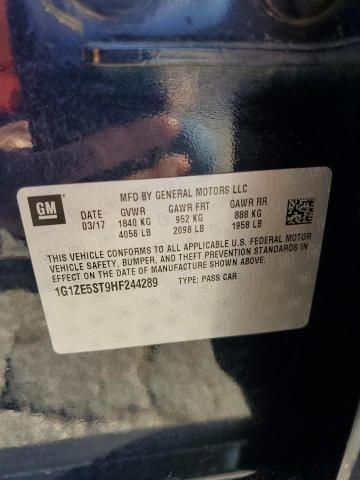 1G1ZE5ST9HF244289 - 2017 CHEVROLET MALIBU LT 黑色 照片 12