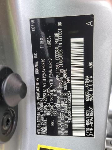 5TDJKRFH0GS309264 - 2016 TOYOTA HIGHLANDER XLE ვერცხლისფერი ფოტო 14