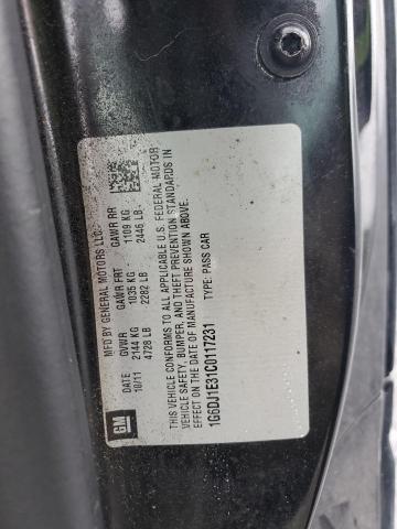 1G6DJ1E31C0117231 - 2012 CADILLAC CTS PERFORMANCE COLLECTION Черный фото 12