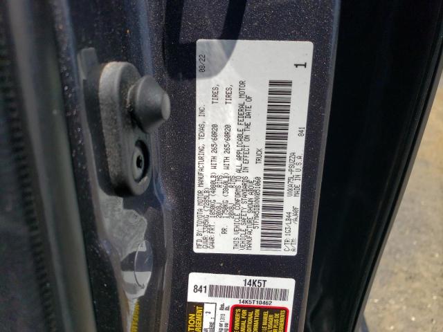 5TFMA5DBXNX051060 - 2022 TOYOTA TUNDRA CREWMAX PLATINUM GRAY photo 12