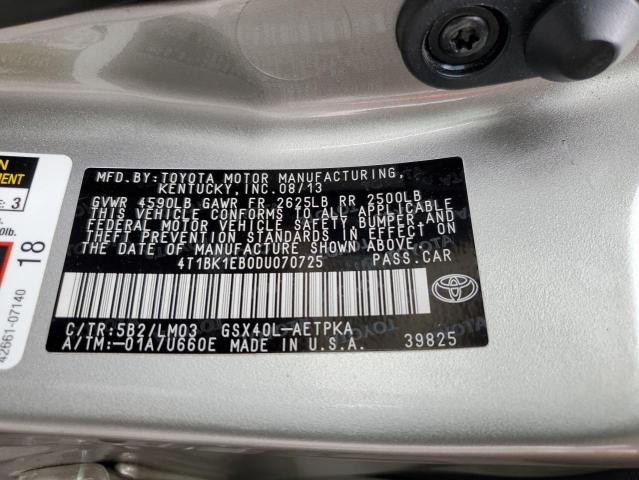 4T1BK1EB0DU070725 - 2013 TOYOTA AVALON BASE 奶油色 照片 12