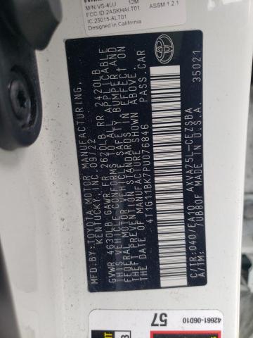 4T1G11BK7PU076846 - 2023 TOYOTA CAMRY SE NIGHT SHADE WHITE photo 12