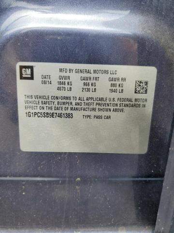 1G1PC5SB9E7461383 - 2014 CHEVROLET CRUZE LT ლურჯი ფოტო 13