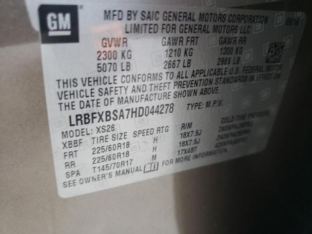 LRBFXBSA7HD044278 - 2017 BUICK ENVISION ESSENCE BROWN photo 13