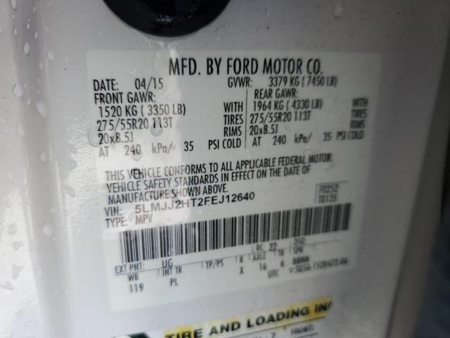 5LMJJ2HT2FEJ12640 - 2015 LINCOLN NAVIGATOR WHITE photo 14