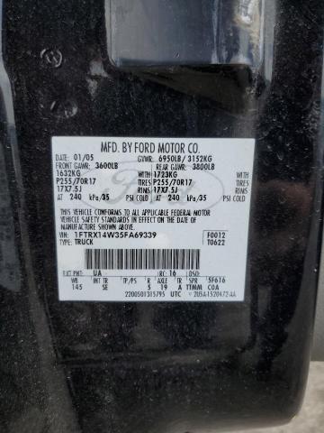 1FTRX14W35FA69339 - 2005 FORD F150 BLACK photo 12