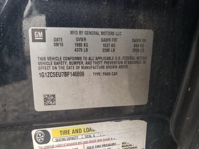 1G1ZC5EU7BF146699 - 2011 CHEVROLET MALIBU 1LT GRAY photo 12