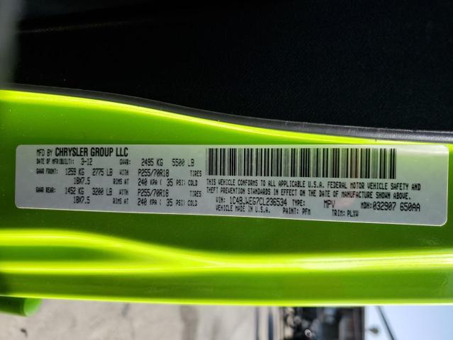 1C4BJWEG7CL236534 - 2012 JEEP WRANGLER U SAHARA GREEN photo 13