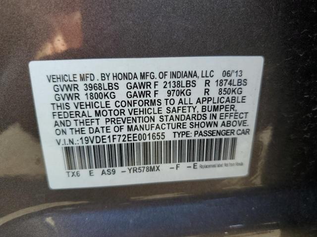 19VDE1F72EE001655 - 2014 ACURA ILX 20 TECH BROWN photo 12