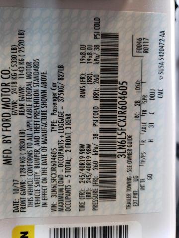 3LN6L5FCXJR604605 - 2018 LINCOLN MKZ RESERVE თეთრი ფოტო 13