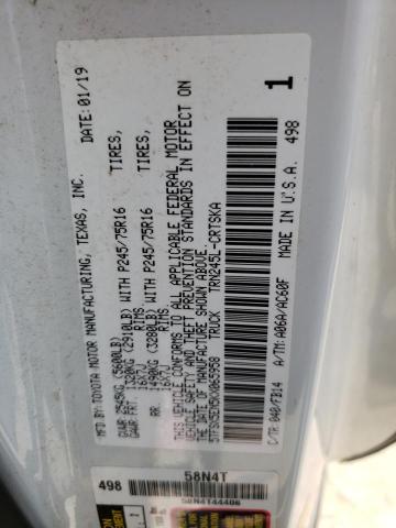 5TFSX5EN5KX065958 - 2019 TOYOTA TACOMA ACCESS CAB თეთრი ფოტო 12