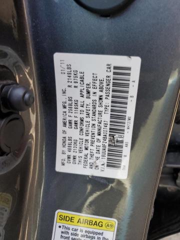 19UUA8F24BA007487 - 2011 ACURA TL GRAY photo 12