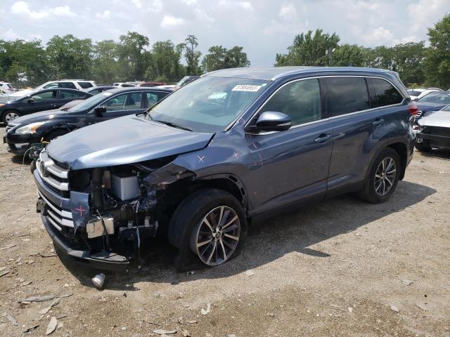 5TDJZRFH3KS727158 - 2019 TOYOTA HIGHLANDER SE BLUE photo 1