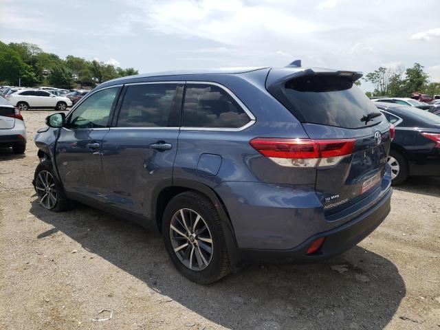 5TDJZRFH3KS727158 - 2019 TOYOTA HIGHLANDER SE BLUE photo 2