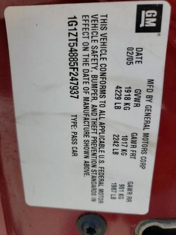 1G1ZT54885F247937 - 2005 CHEVROLET MALIBU LS Бордовый фото 13