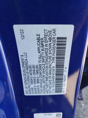 19UDE4H60PA016918 - 2023 ACURA INTEGRA A-SPEC TECH BLUE photo 12