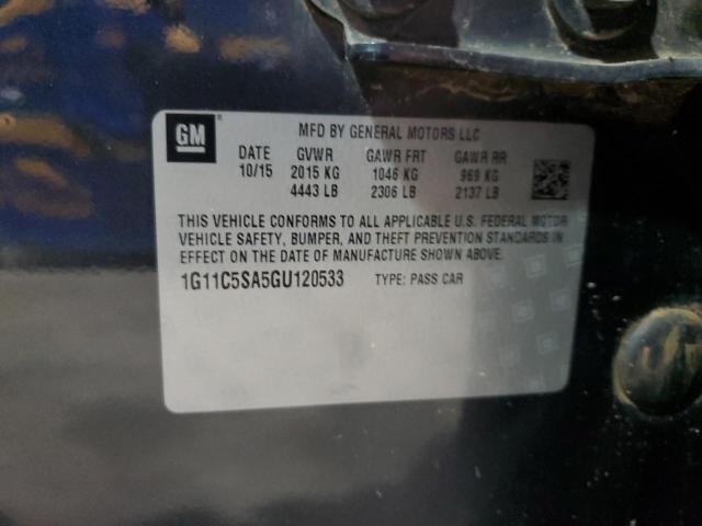 1G11C5SA5GU120533 - 2016 CHEVROLET MALIBU LIM LT Көк фото 12