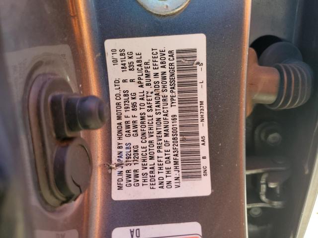 JHMFA3F20BS001169 - 2011 HONDA CIVIC HYBRID GRAY photo 12