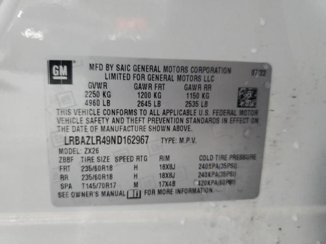 LRBAZLR49ND162967 - 2022 BUICK ENVISION PREFERRED Ağ foto 14