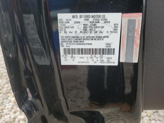 1FTEX1CW9AKE07506 - 2010 FORD F150 SUPER CAB BLACK photo 13