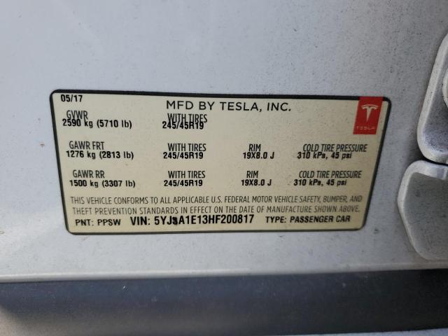 5YJSA1E13HF200817 - 2017 TESLA MODEL S Ağ foto 13