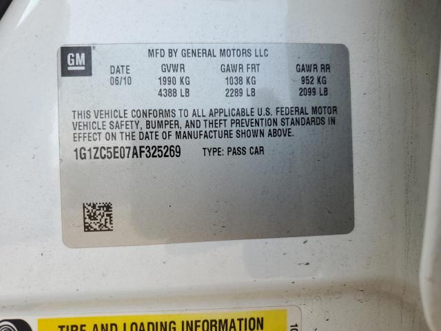 1G1ZC5E07AF325269 - 2010 CHEVROLET MALIBU 1LT WHITE photo 12