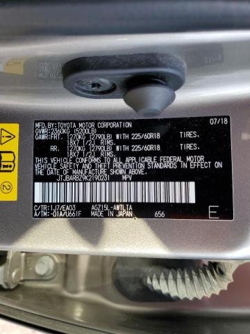 JTJBARBZ9K2190231 - 2019 LEXUS NX 300 BASE ვერცხლისფერი ფოტო 13