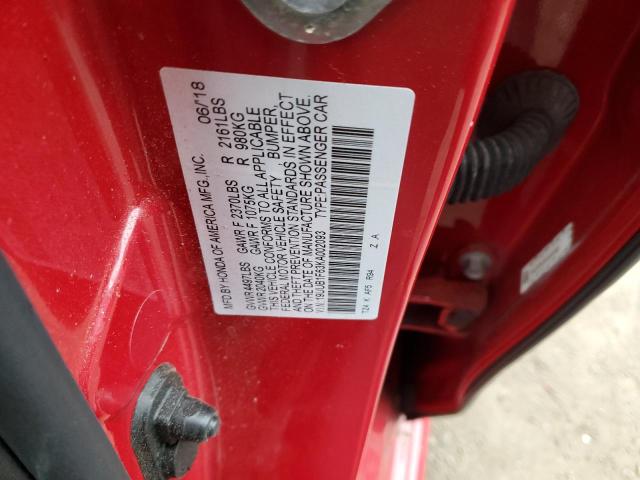 19UUB1F63KA002093 - 2019 ACURA TLX TECHNOLOGY RED photo 12