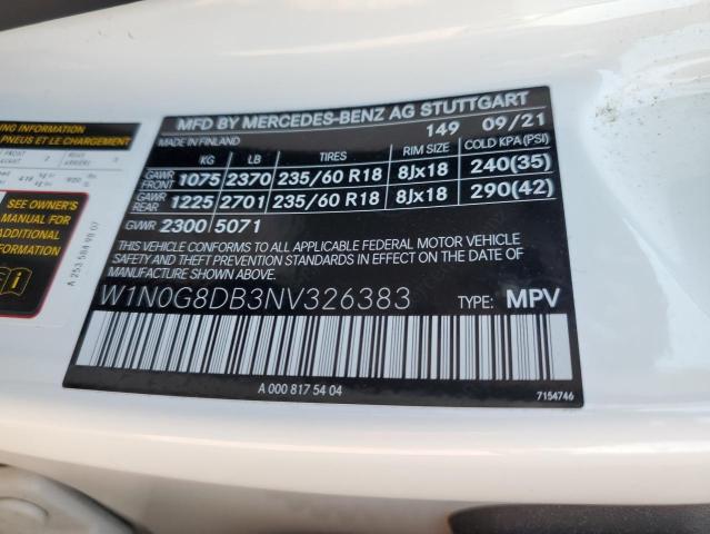 W1N0G8DB3NV326383 - 2022 MERCEDES-BENZ GLC 300 WHITE photo 13