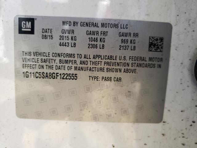 1G11C5SA8GF122555 - 2016 CHEVROLET MALIBU LIM LT 白色 照片 12