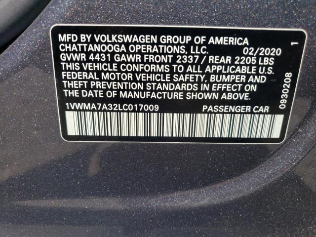 1VWMA7A32LC017009 - 2020 VOLKSWAGEN PASSAT R-LINE Boz foto 12