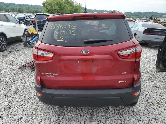 MAJ6P1UL6JC186195 - 2018 FORD ECOSPORT SE Қызыл фото 6