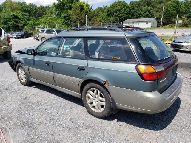 4S3BH665127613438 - 2002 SUBARU LEGACY OUTBACK GREEN photo 2