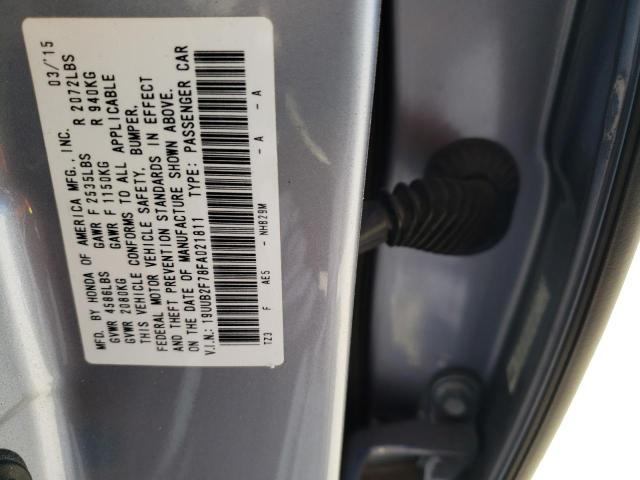19UUB2F78FA021811 - 2015 ACURA TLX ADVANCE SILVER photo 12