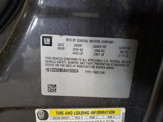 1G1ZC5EB6A4130924 - 2010 CHEVROLET MALIBU 1LT 灰色 照片 12