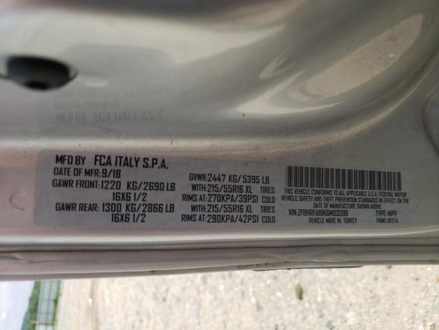 ZFBHRFAB1K6M03399 - 2019 RAM PROMASTER ვერცხლისფერი ფოტო 14