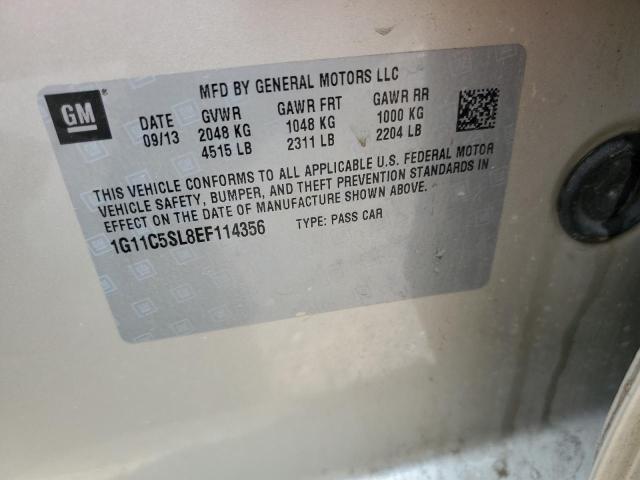 1G11C5SL8EF114356 - 2014 CHEVROLET MALIBU 1LT GOLD photo 12