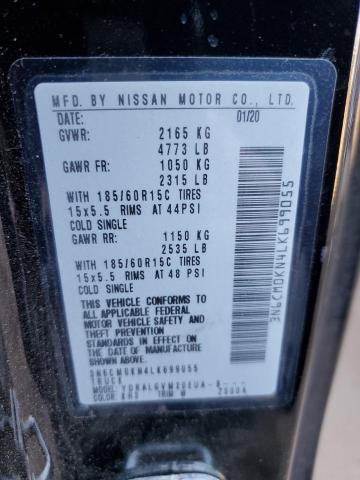 3N6CM0KN4LK699055 - 2020 NISSAN NV200 2.5S BLACK photo 13