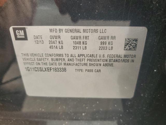 1G11C5SLXEF183338 - 2014 CHEVROLET MALIBU 1LT BLACK photo 12