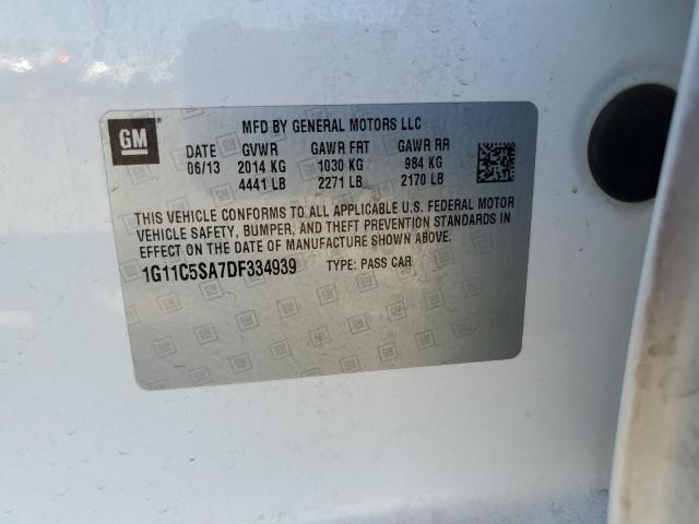 1G11C5SA7DF334939 - 2013 CHEVROLET MALIBU 1LT WHITE photo 13