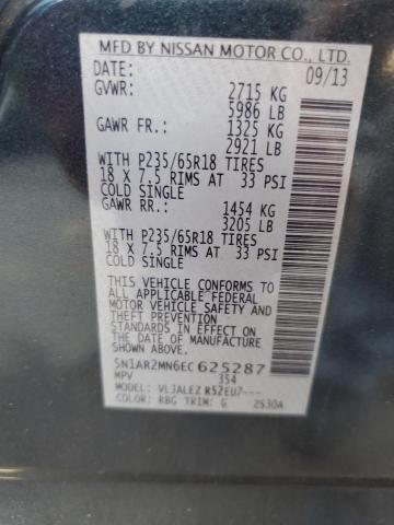 5N1AR2MN6EC625287 - 2014 NISSAN PATHFINDER S BLUE photo 14