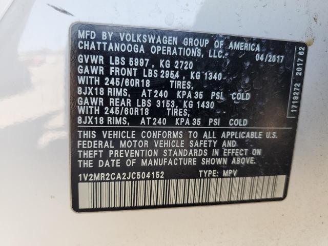 1V2MR2CA2JC504152 - 2018 VOLKSWAGEN ATLAS SEL Ağ foto 13