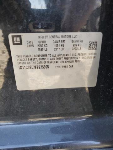 1G11C5SL7FF275895 - 2015 CHEVROLET MALIBU 1LT 黑色 照片 12