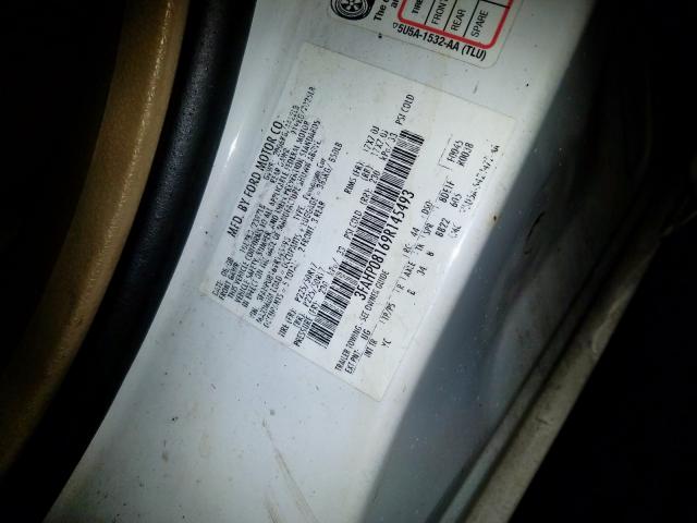 3FAHP08169R145493 - 2009 FORD FUSION SEL  photo 10