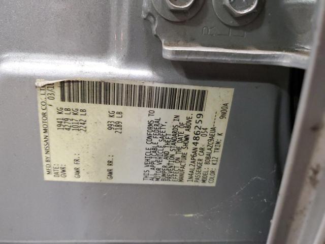 1N4AL2AP6AN486259 - 2010 NISSAN ALTIMA BASE SILVER photo 12