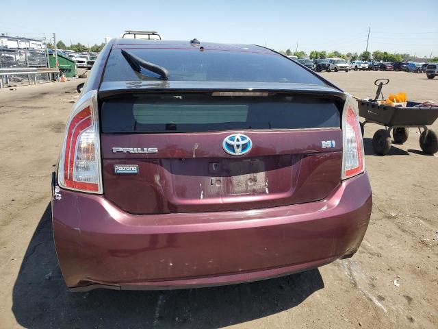 JTDKN3DU6D5593977 - 2013 TOYOTA PRIUS BURGUNDY photo 6